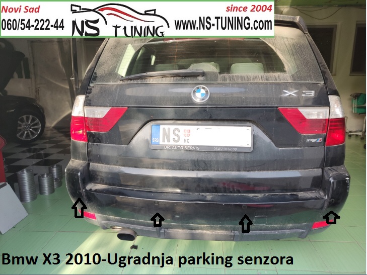 bmw x3 e83 2008 2009 ugradnja parking senzora novi sad ns tuning